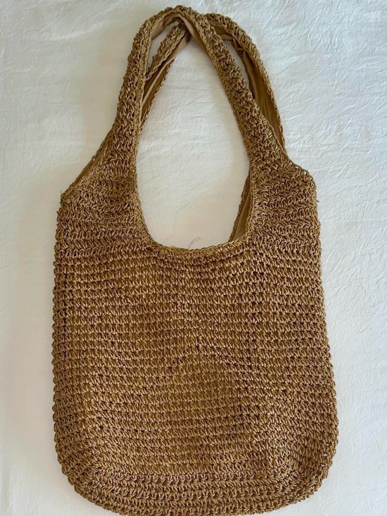 Handbags - Neutral Brown Woven Tote Bag - Casual Everyday Shoulder Bag